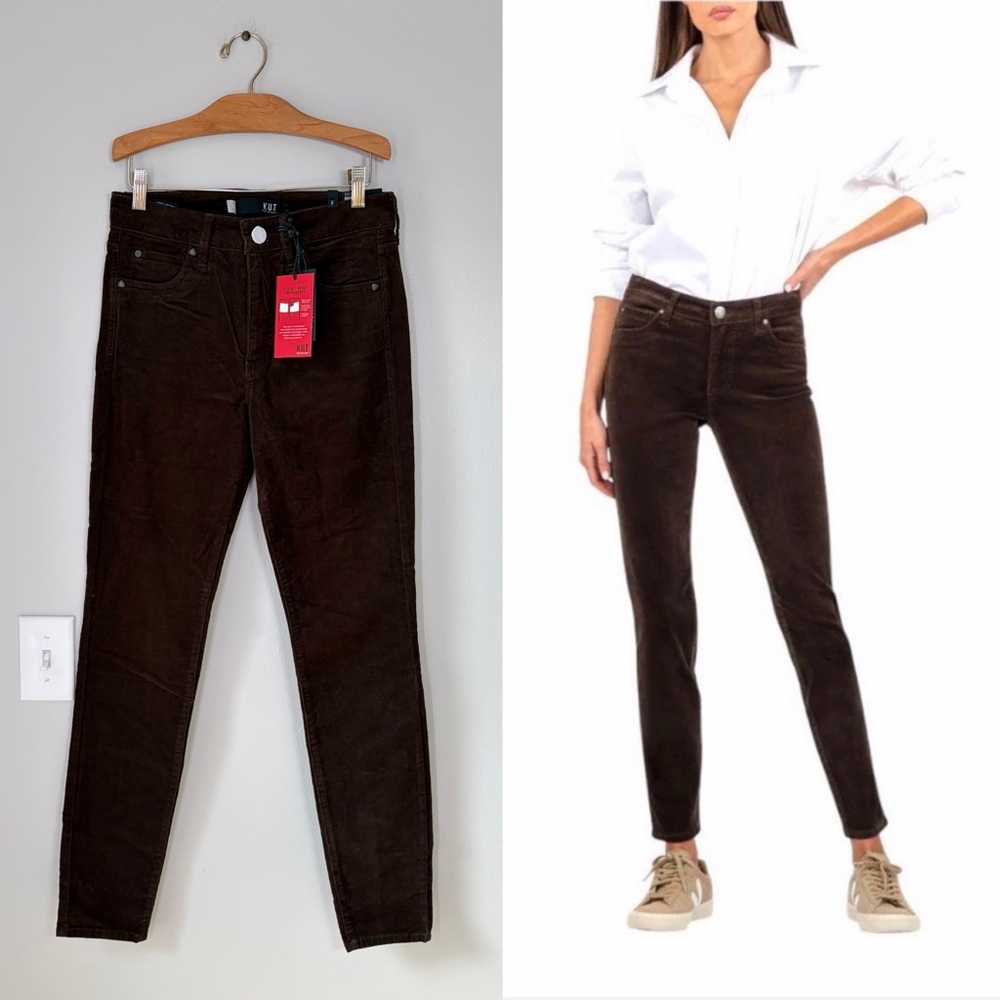 KUT From The Kloth Brown Diana Fab Ab Skinny Corduroy Pants